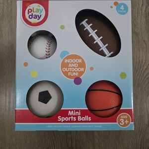 Play Day Sports Ball Set - Brown, White, Orange